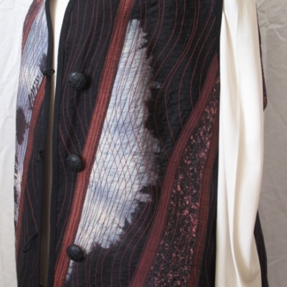 UNIQUE, REVERSIBLE HAND MADE, HAND DYED VEST - Picture 6 of 8